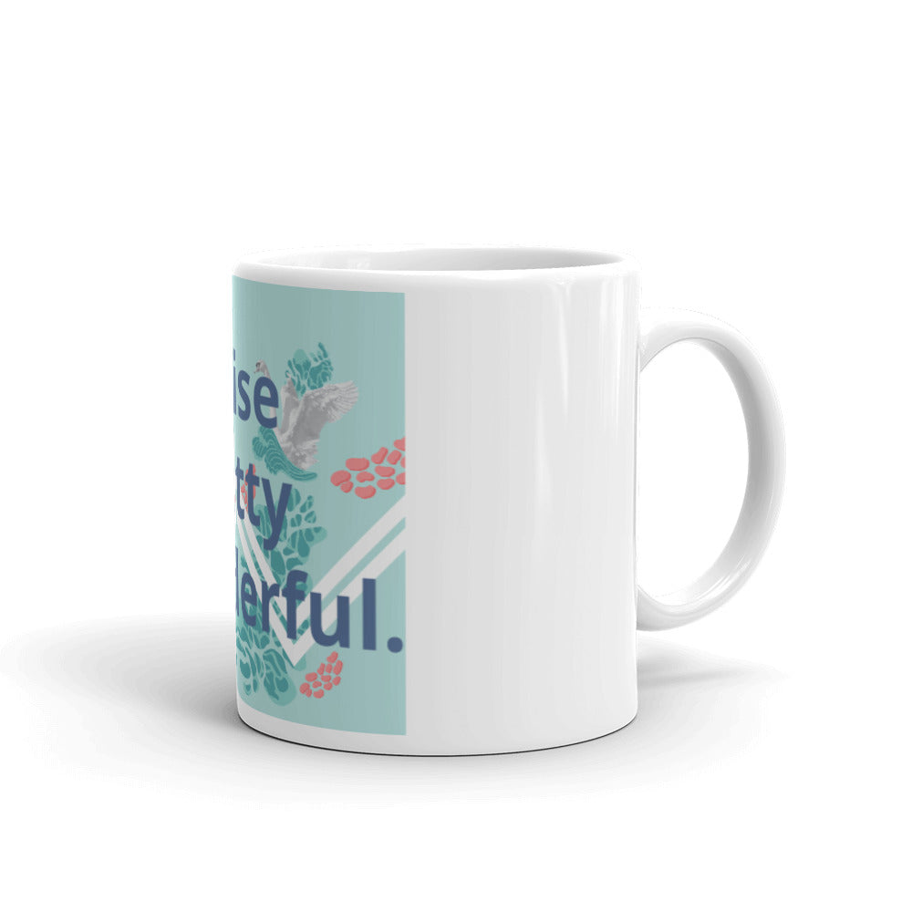 White glossy mug