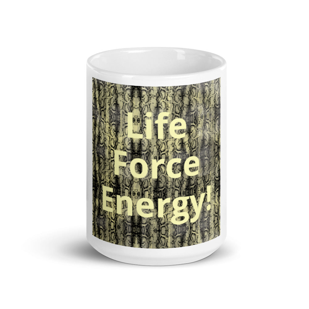 White glossy mug