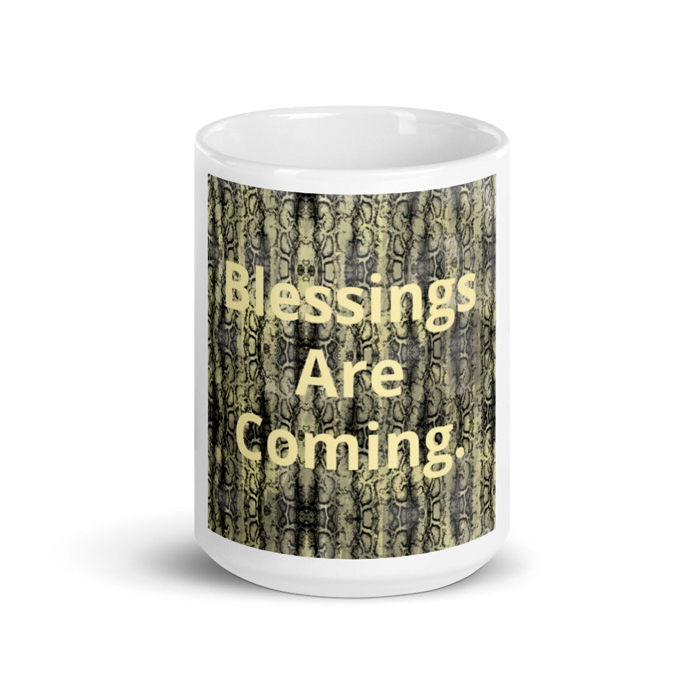 White glossy mug